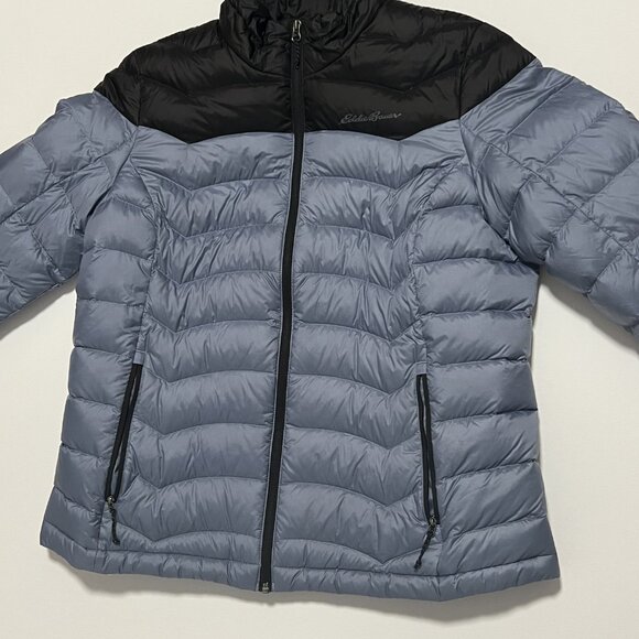 Eddie Bauer Puffer Jacket 2 Tone Down Full Zip Winter Coat Women's size Large - Picture 1 of 8